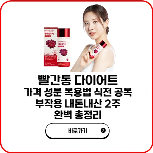 빨간통 다이어트 가격 성분 복용법 식전 공복 부작용 내돈내산 2주